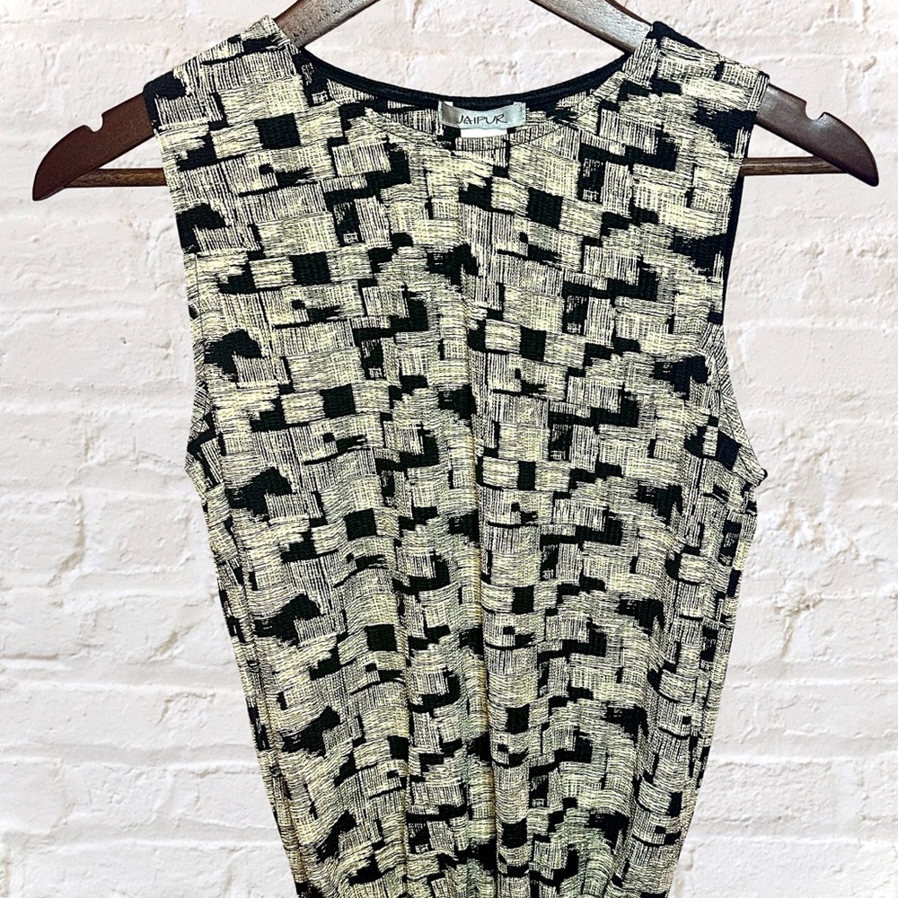 Jaipur Black Sleeveless Graphic Blouse